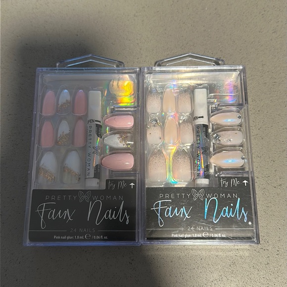 NEW Pretty Woman Faux Nails Duo (2 sets) FANCY NAILS - Picture 1 of 4